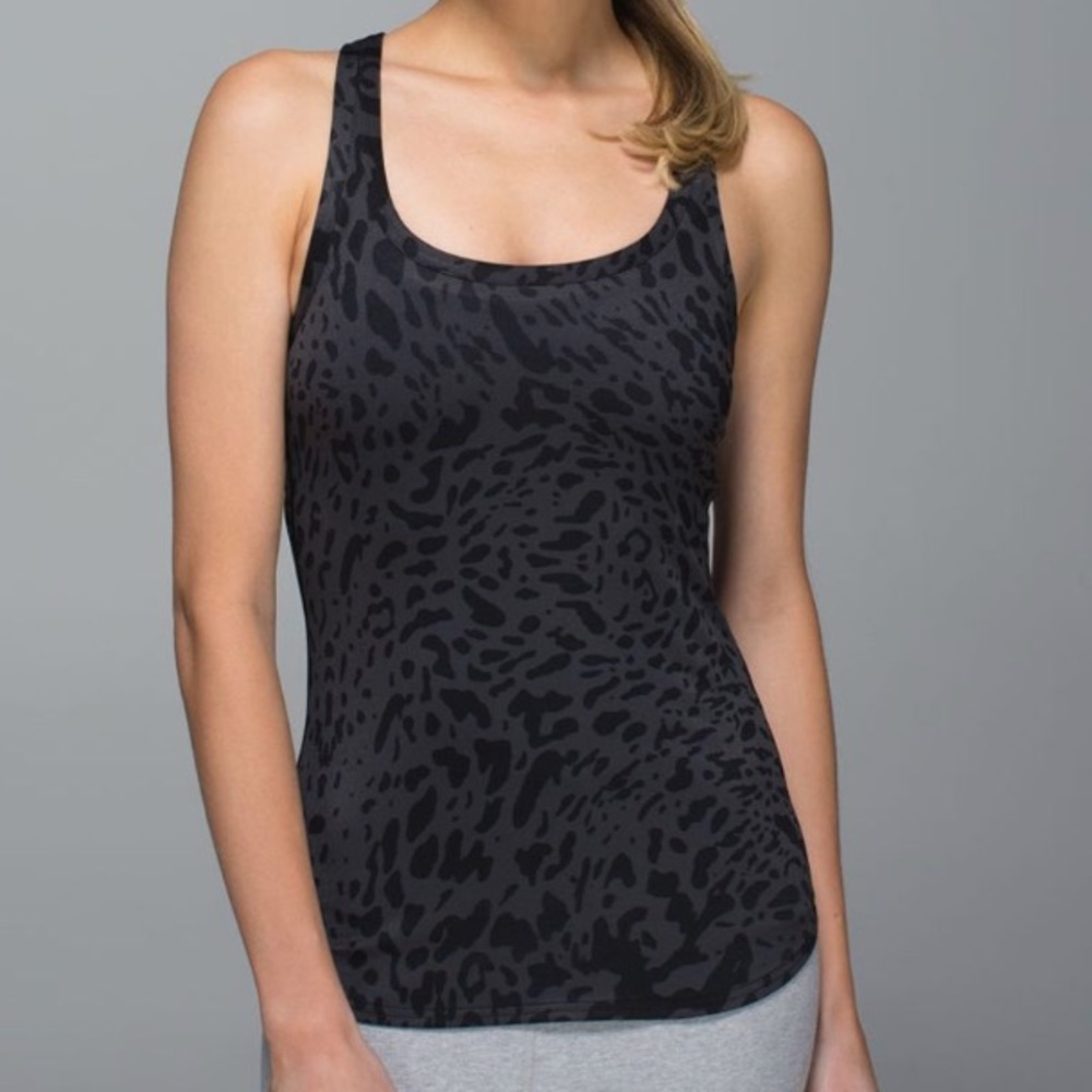 Lululemon Studio Racerback Black/Gray Animal Print